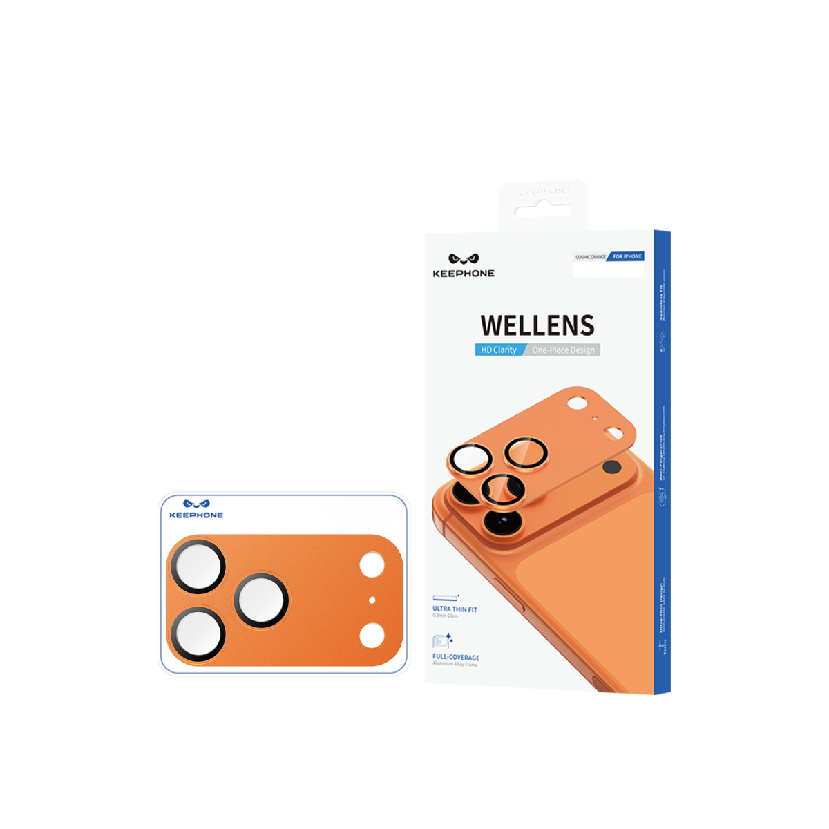 Keephone Apple iPhone 17 Pro Max Wellens Kamera Lens Koruyucu - Turuncu