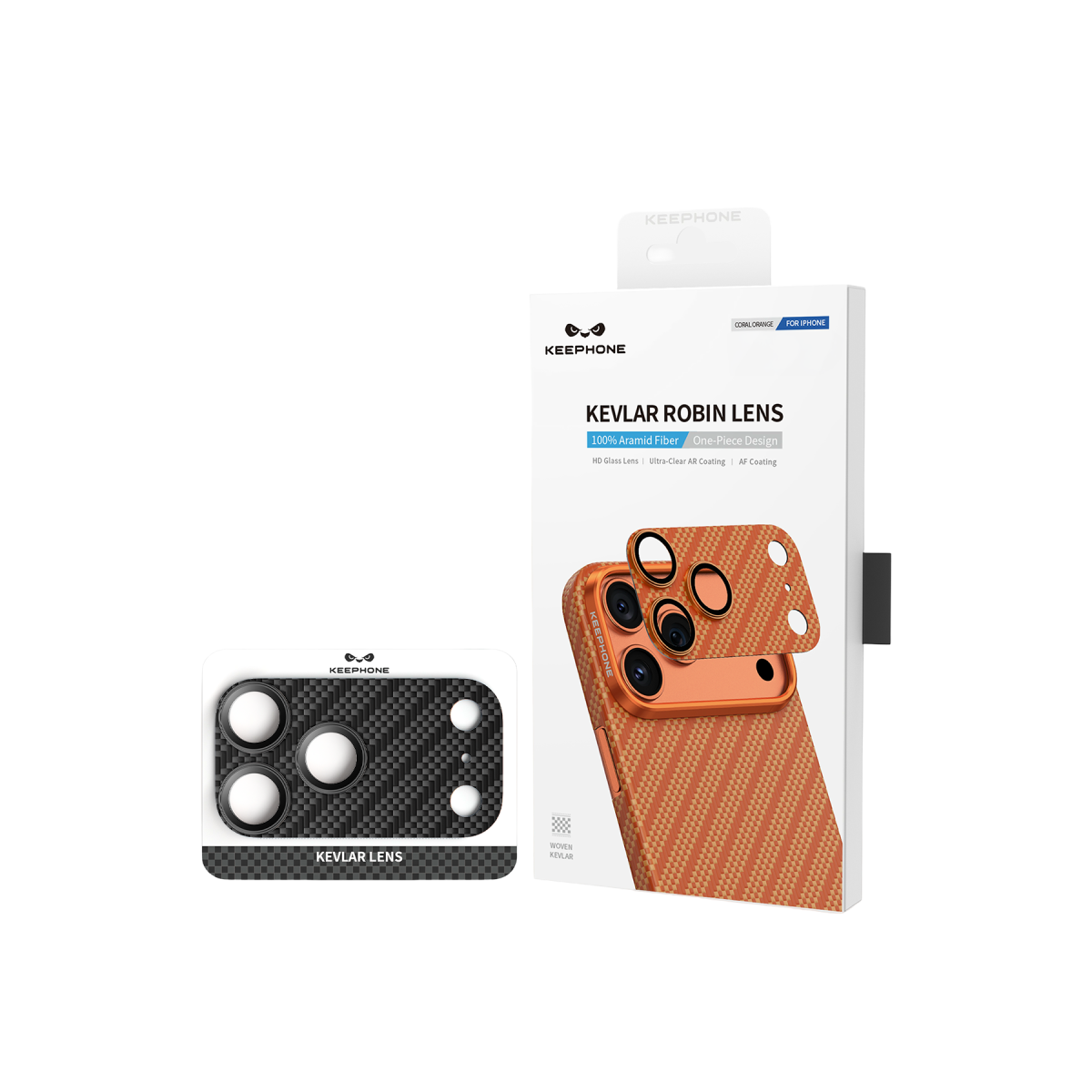 Keephone Apple iPhone 17 Pro Kevlar Robin Kamera Lens Koruyucu - Siyah