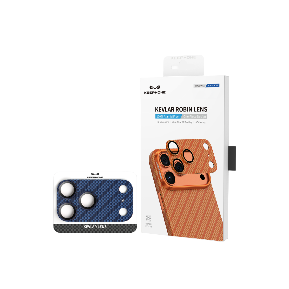 Keephone Apple iPhone 17 Pro Kevlar Robin Kamera Lens Koruyucu - Lacivert