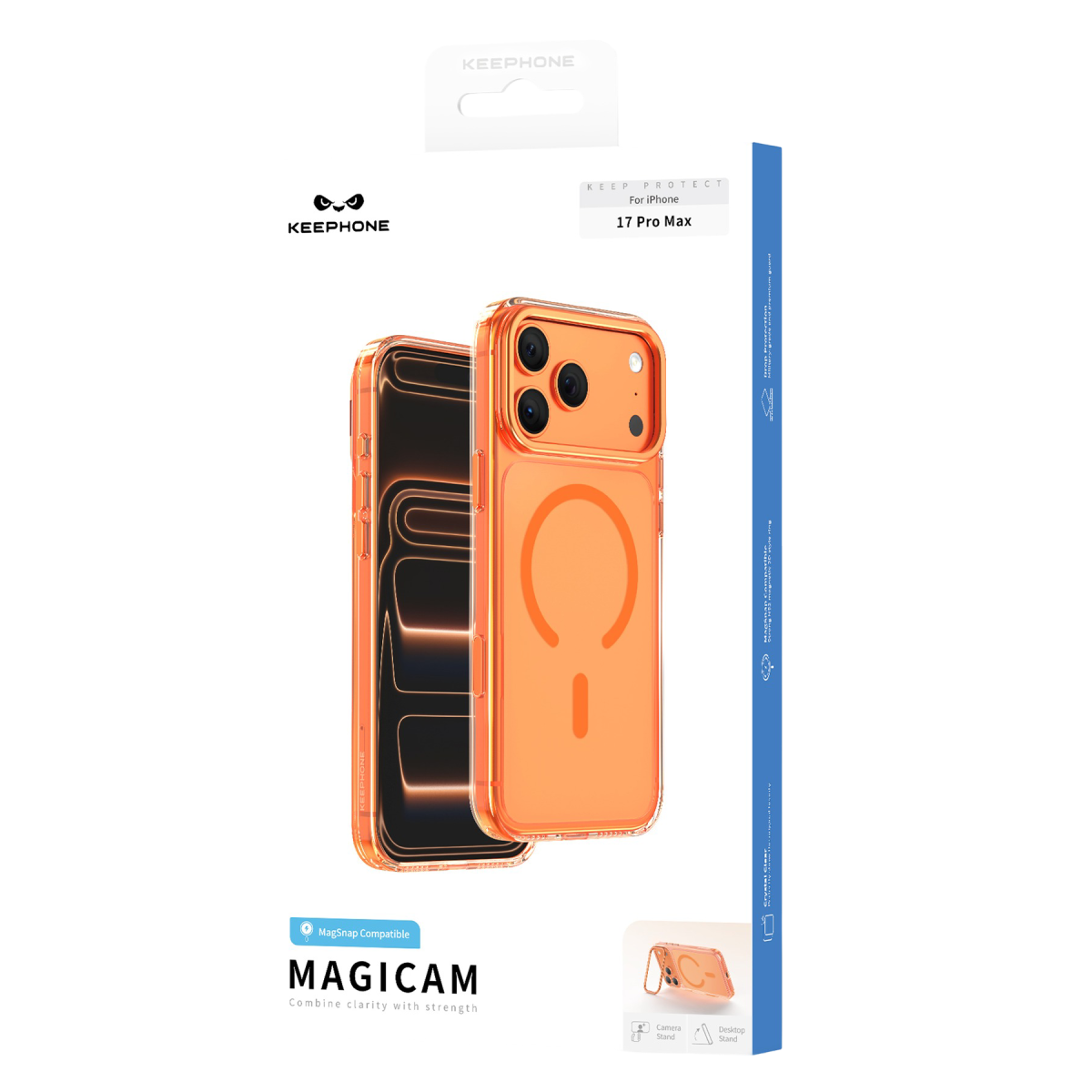 Keephone Apple iPhone 17 Pro Magicam Standlı Magsafe Kapak - Lacivert