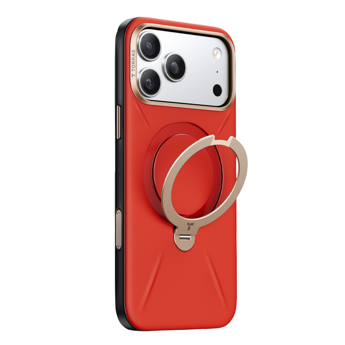 Torras Apple iPhone 17 Pro O Stand Spin VegSkin Serisi Magsafe Kılıf - Kırmızı