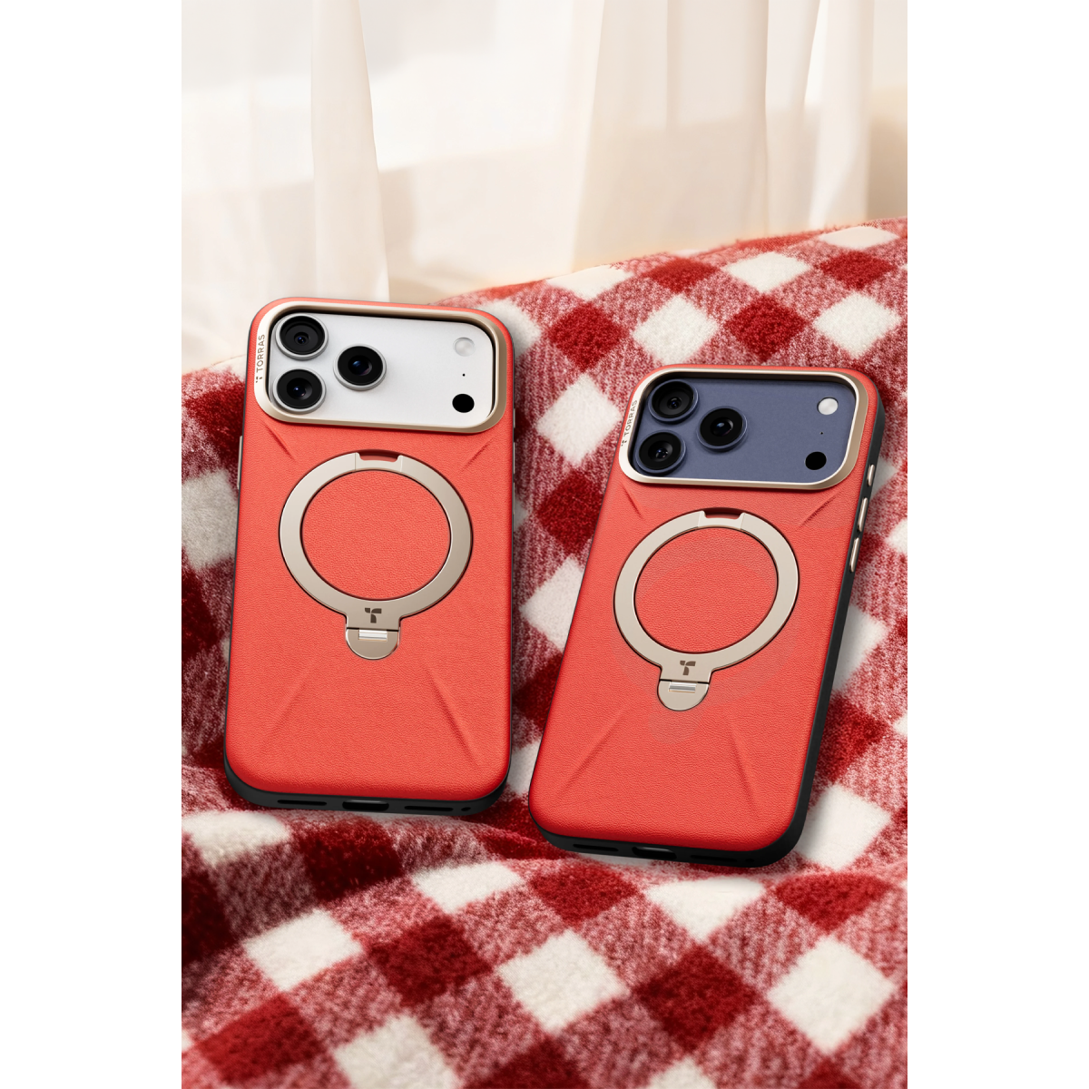 Torras Apple iPhone 17 Pro O Stand Spin VegSkin Serisi Magsafe Kılıf - Kırmızı