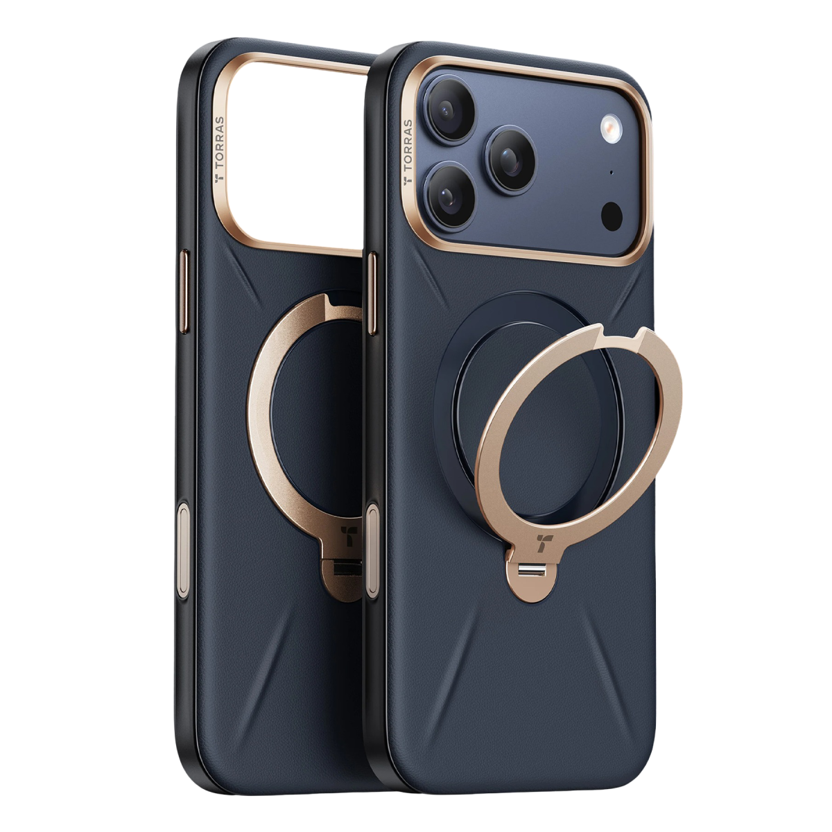Torras Apple iPhone 17 Pro O Stand Spin VegSkin Serisi Magsafe Kılıf - Lacivert