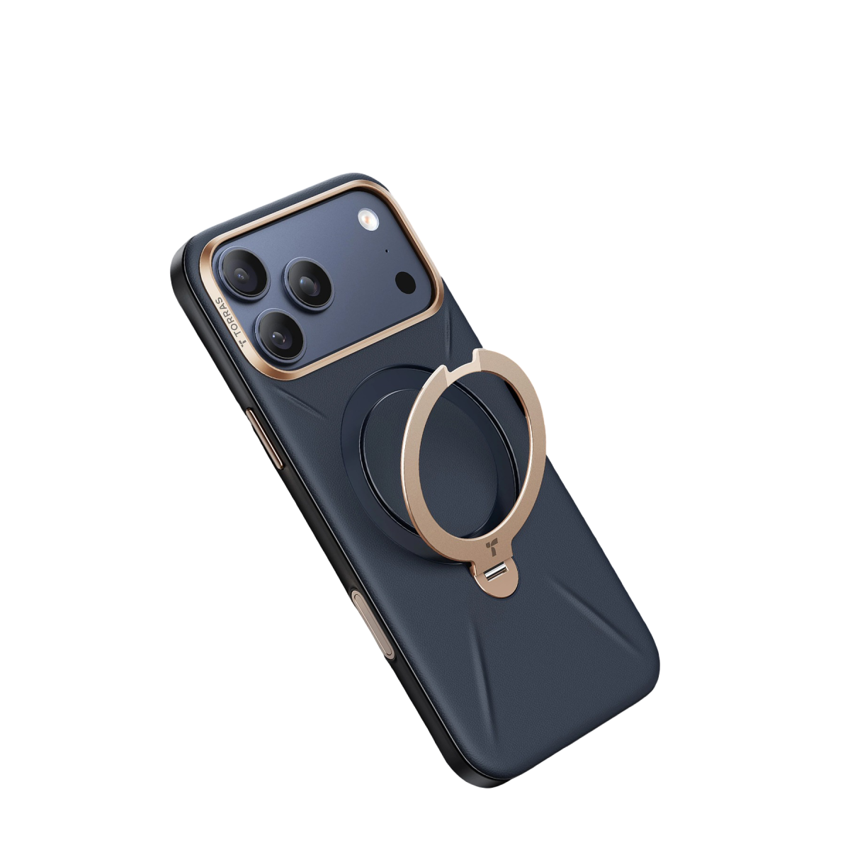 Torras Apple iPhone 17 Pro Max O Stand Spin VegSkin Serisi Magsafe Kılıf - Lacivert