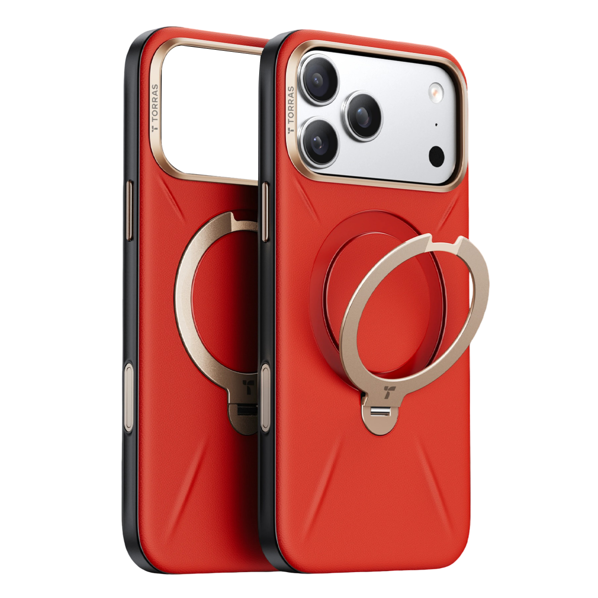 Torras Apple iPhone 17 Pro Max O Stand Spin VegSkin Serisi Magsafe Kılıf - Kırmızı