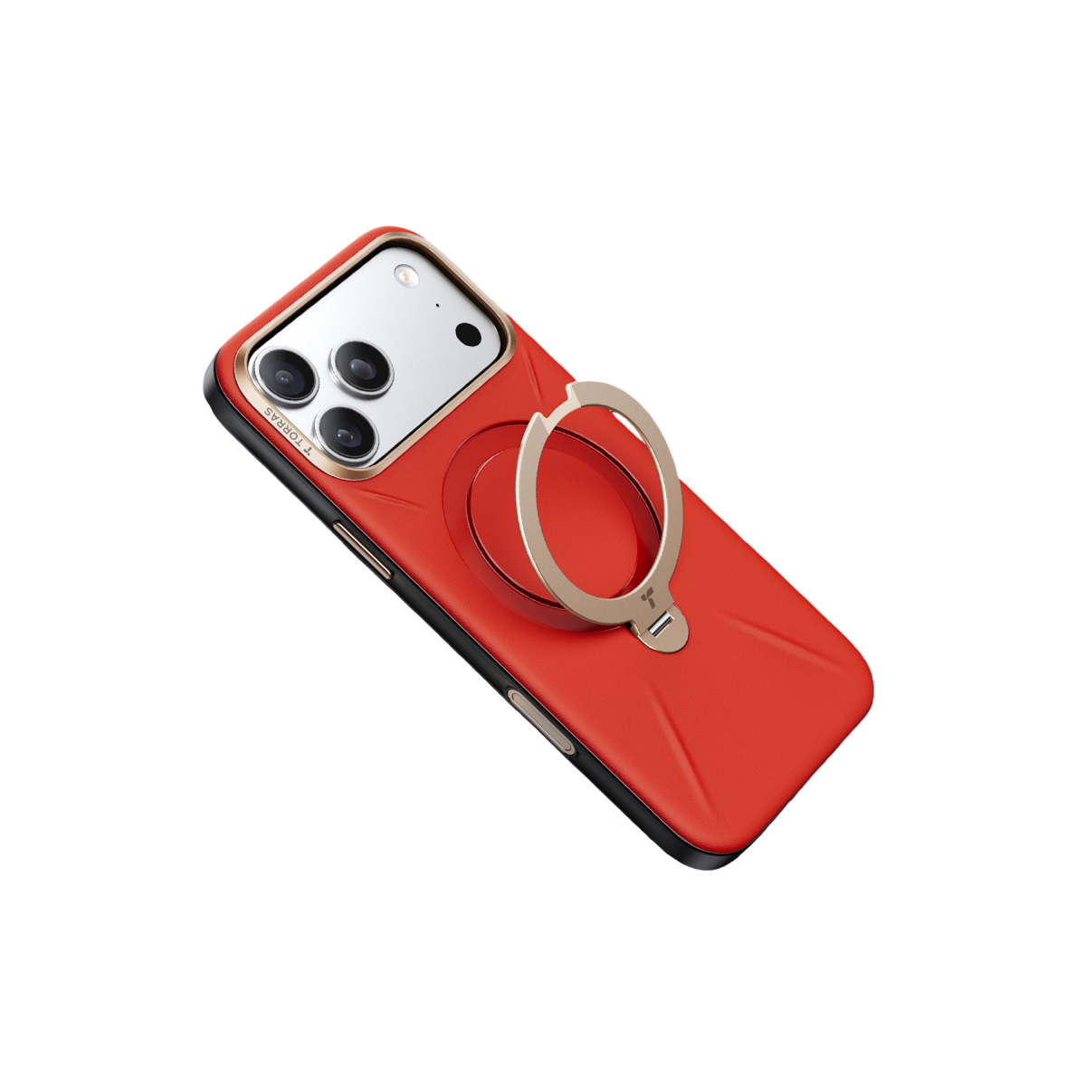 Torras Apple iPhone 17 Pro Max O Stand Spin VegSkin Serisi Magsafe Kılıf - Kırmızı