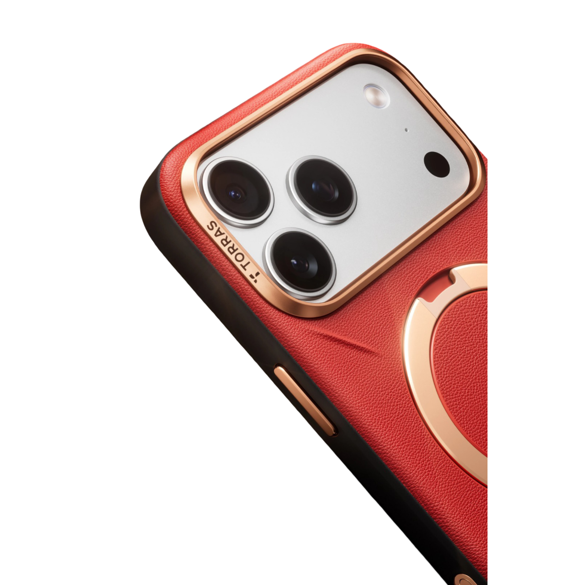 Torras Apple iPhone 17 Pro Max O Stand Spin VegSkin Serisi Magsafe Kılıf - Kırmızı
