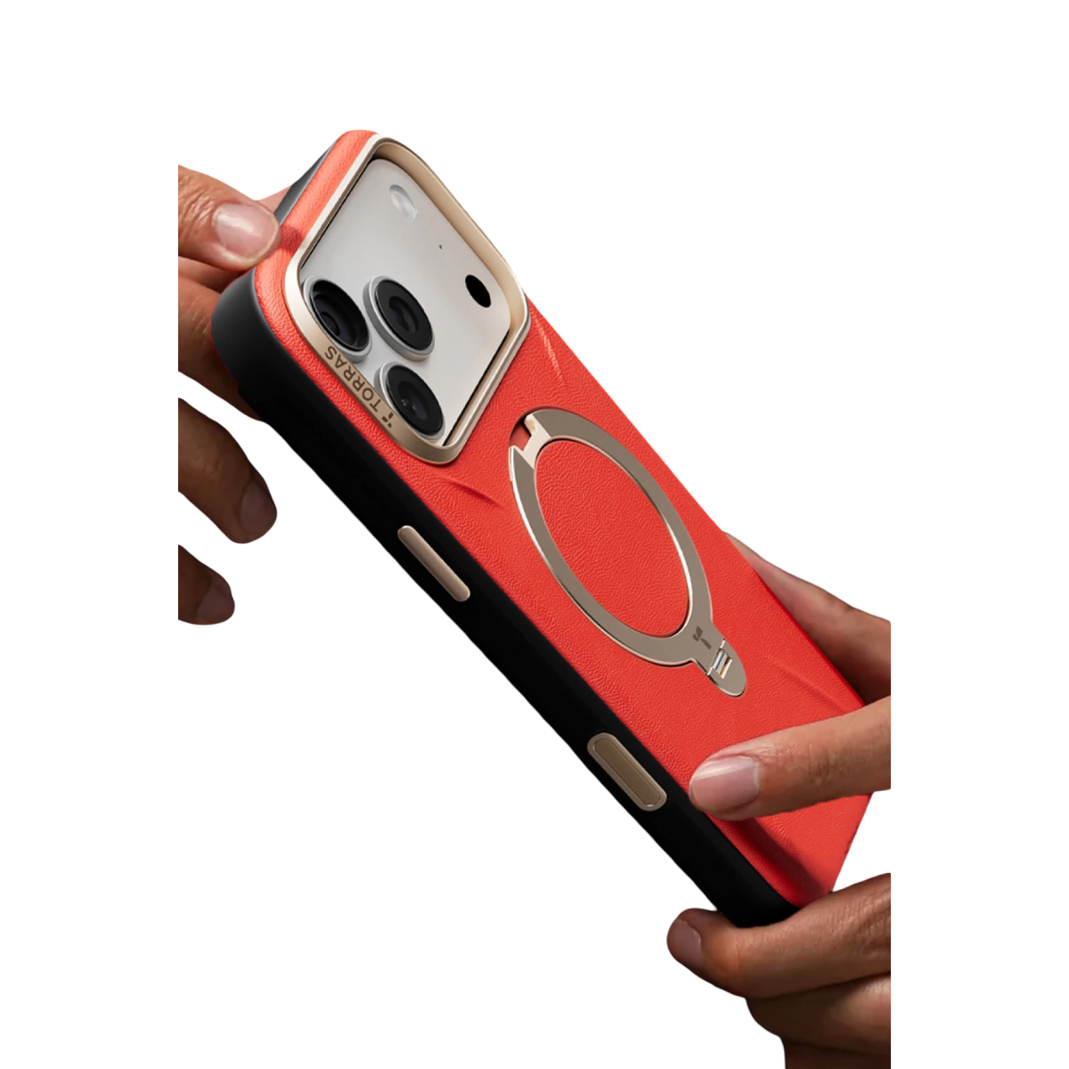 Torras Apple iPhone 17 Pro Max O Stand Spin VegSkin Serisi Magsafe Kılıf - Kırmızı