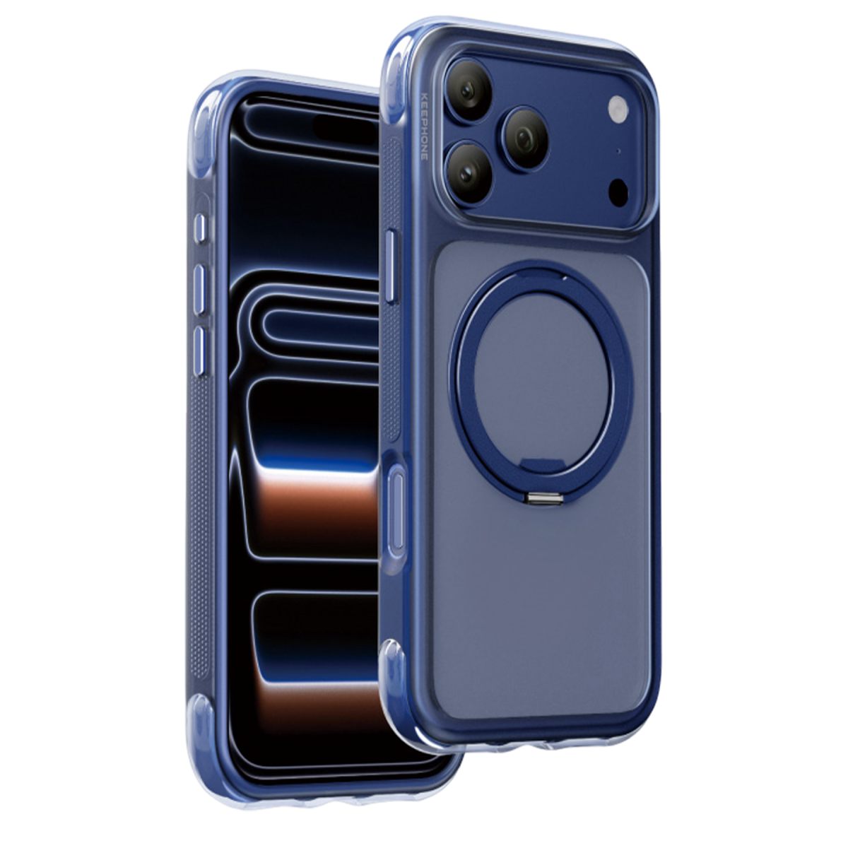 Keephone Apple iPhone 18 Pro Max/17 Pro Max Monica Airbag Pro Stantlı Magsafe Kapak - Koyu Mavi