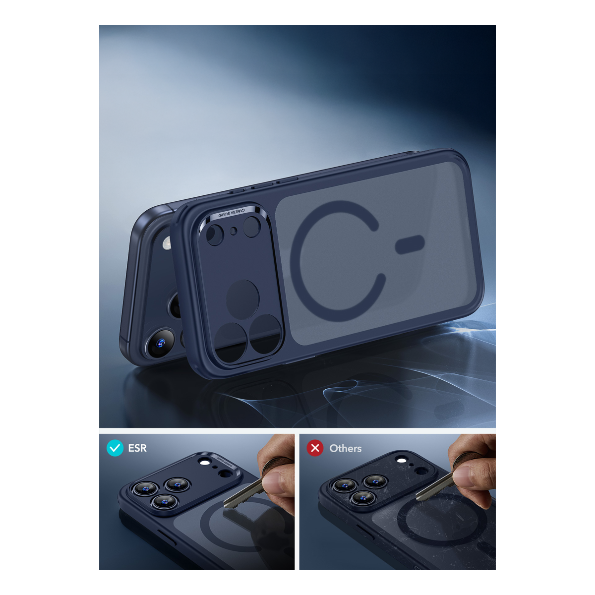 ESR Apple iPhone 17 Pro Classic Hybrid Magsafe Kapak - Frosted Blue
