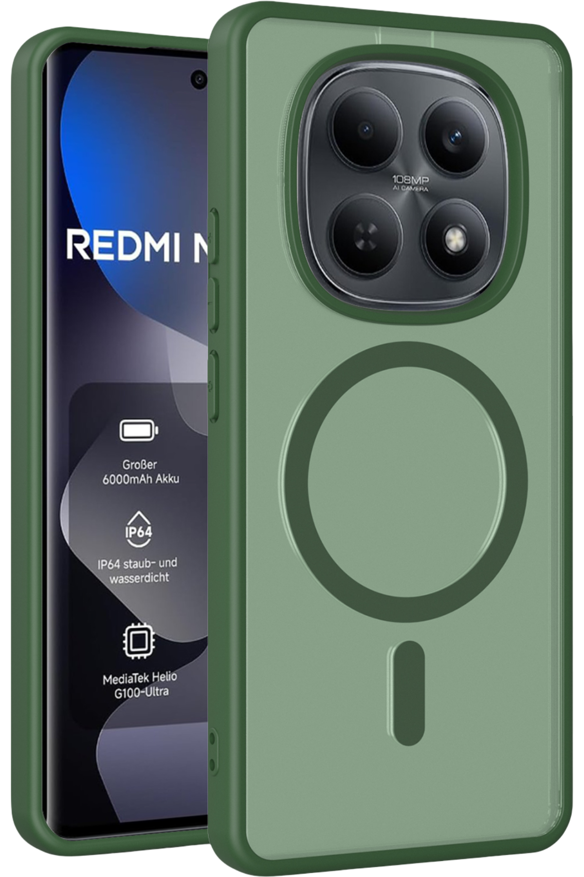 Joko Xiaomi Redmi Note 15 Pro 4G Jota Magsafe Kapak - Koyu Yeşil