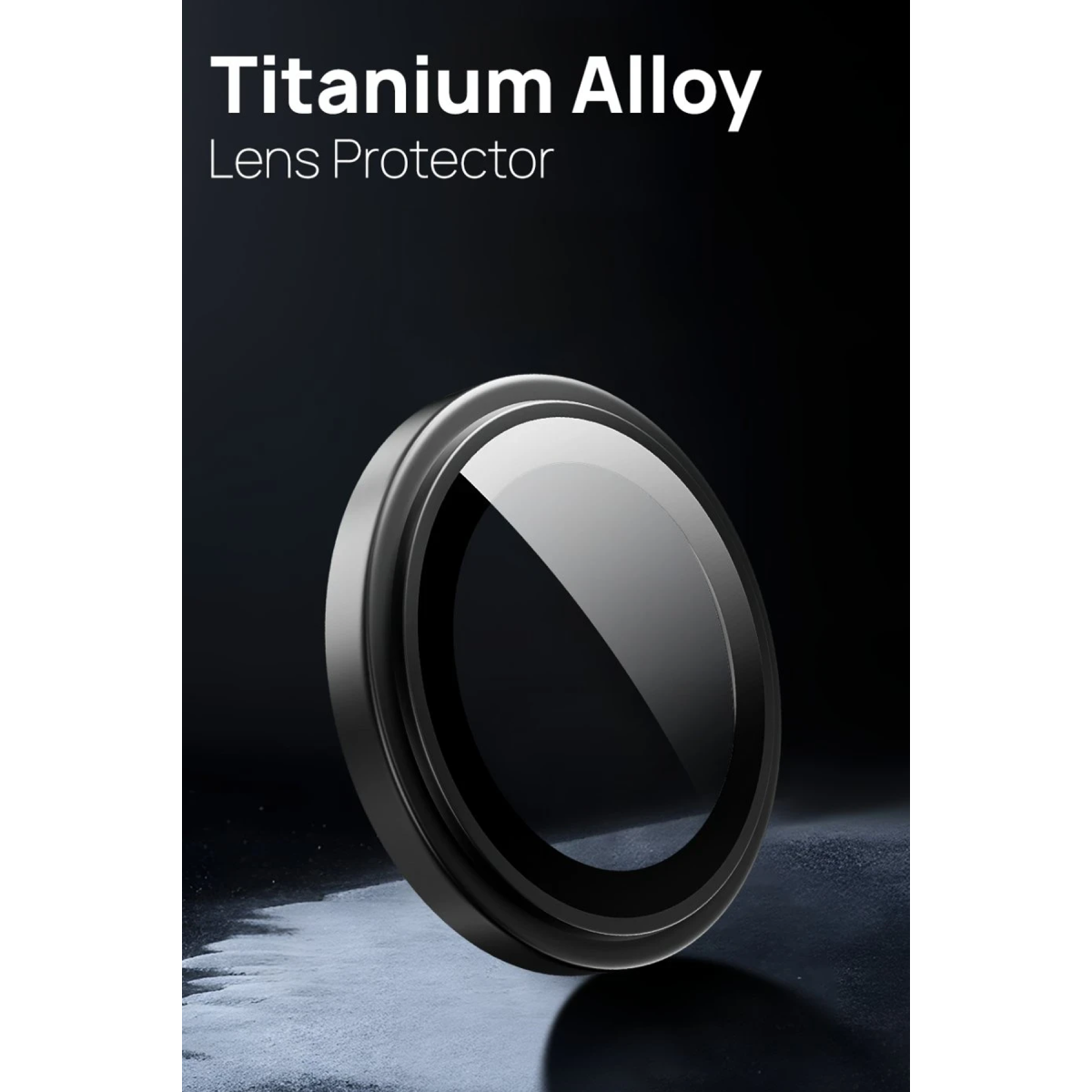 URR Apple iPhone 15 Pro Max Titanium Alloy AR Kamera Lens Koruyucu - Siyah