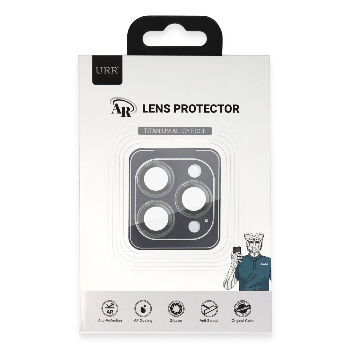 URR Apple iPhone 17 Pro Max Titanium Alloy AR Kamera Lens Koruyucu - Turuncu
