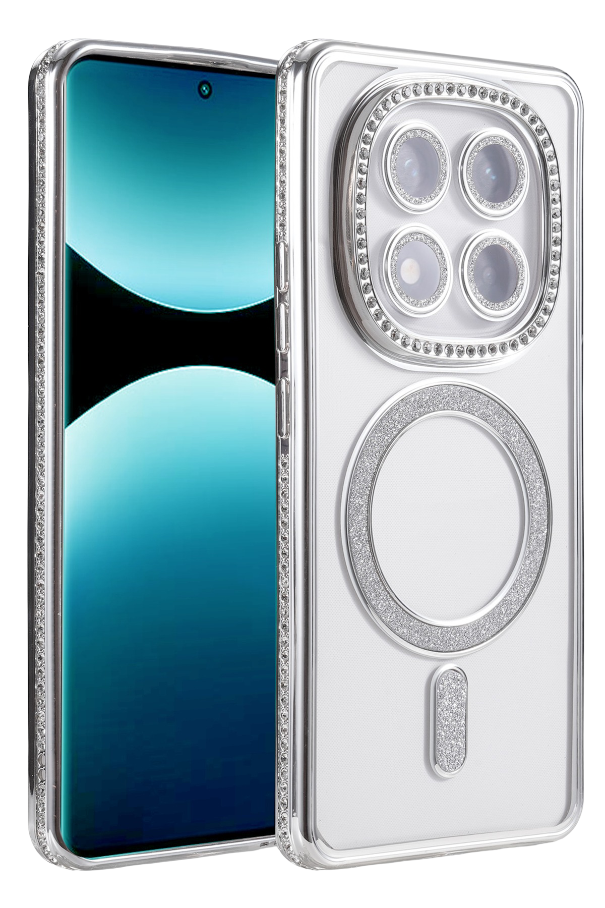 Newface Xiaomi Redmi Note 15 4G Joke Simli Magneticsafe Kılıf - Gümüş