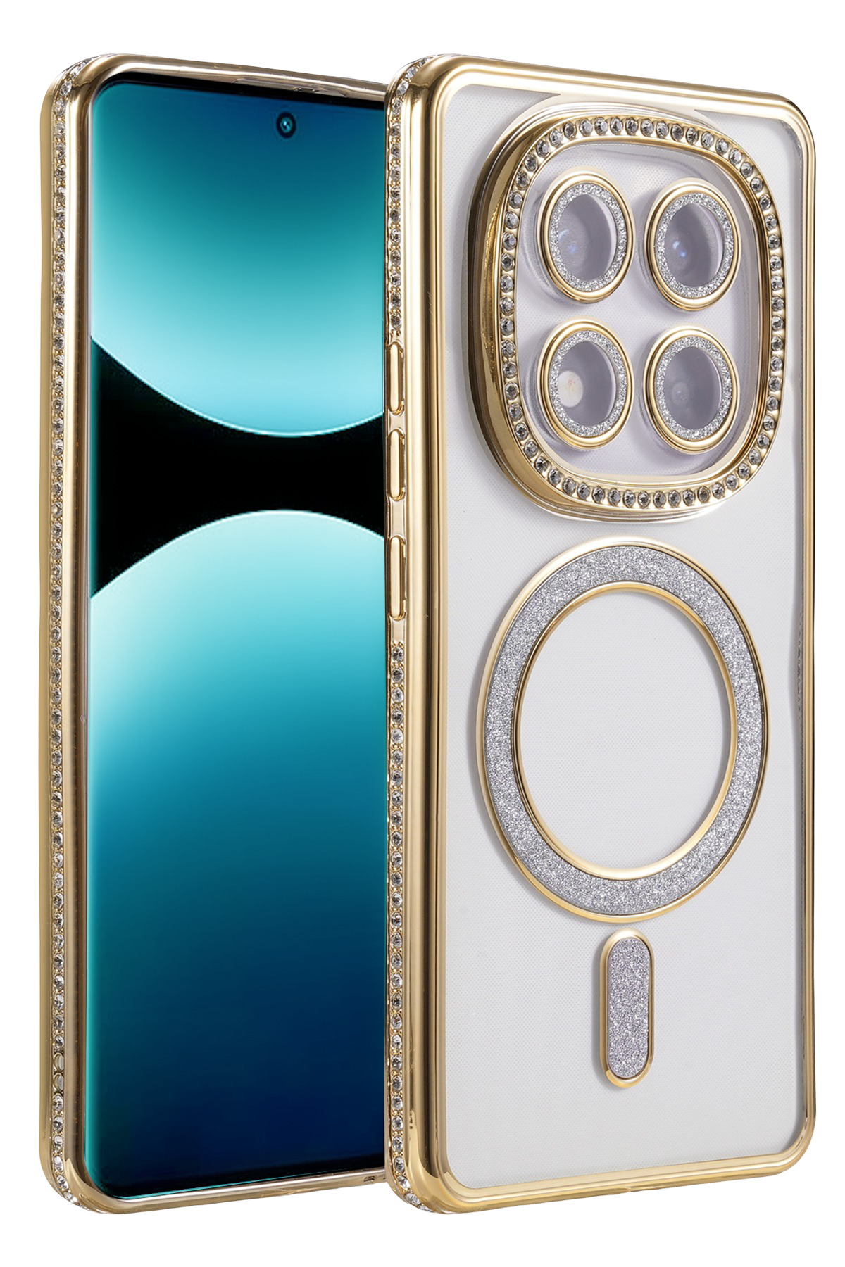 Newface Xiaomi Redmi Note 15 Pro 5G Joke Simli Magneticsafe Kılıf - Gold