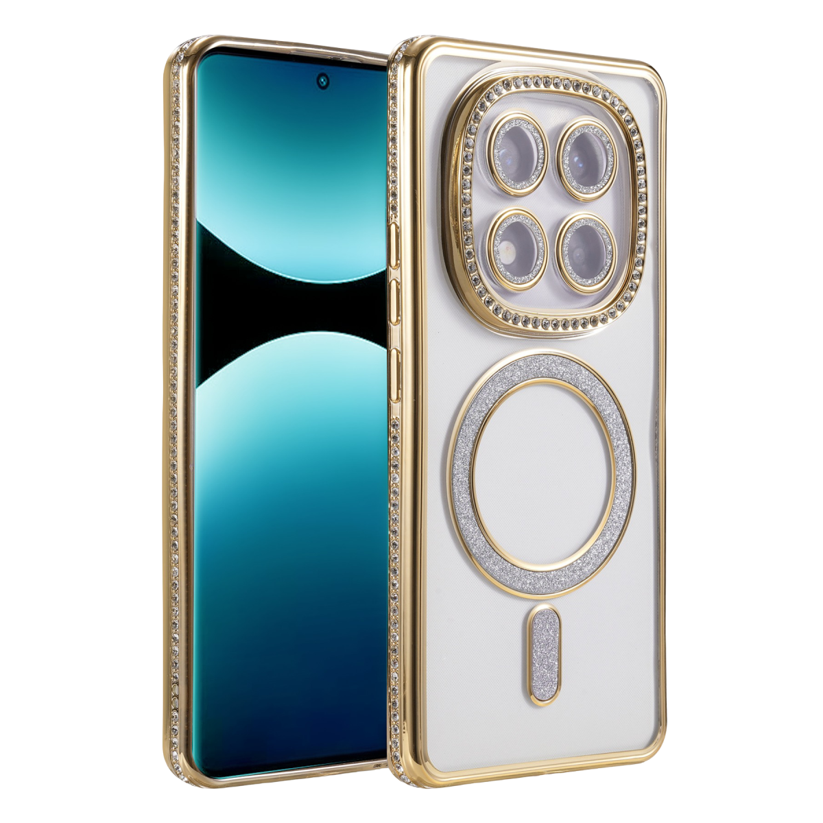 Xiaomi Redmi Note 15 Pro 5G Joke Simli Magneticsafe Kılıf - Gold