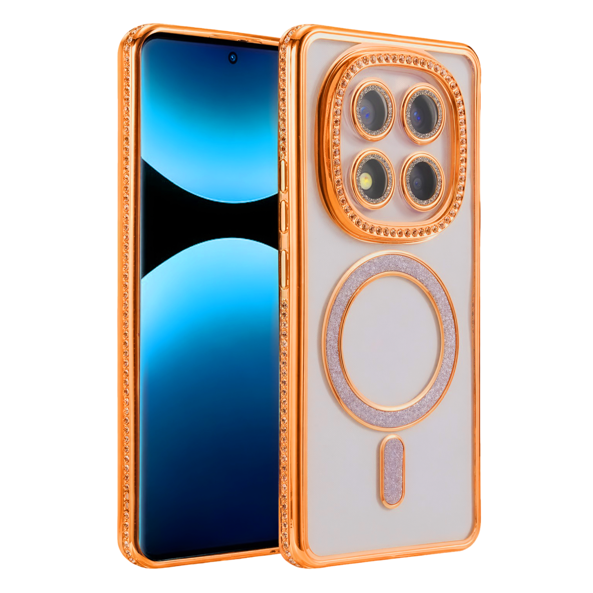 Xiaomi Redmi Note 15 Pro 5G Joke Simli Magneticsafe Kılıf - Turuncu