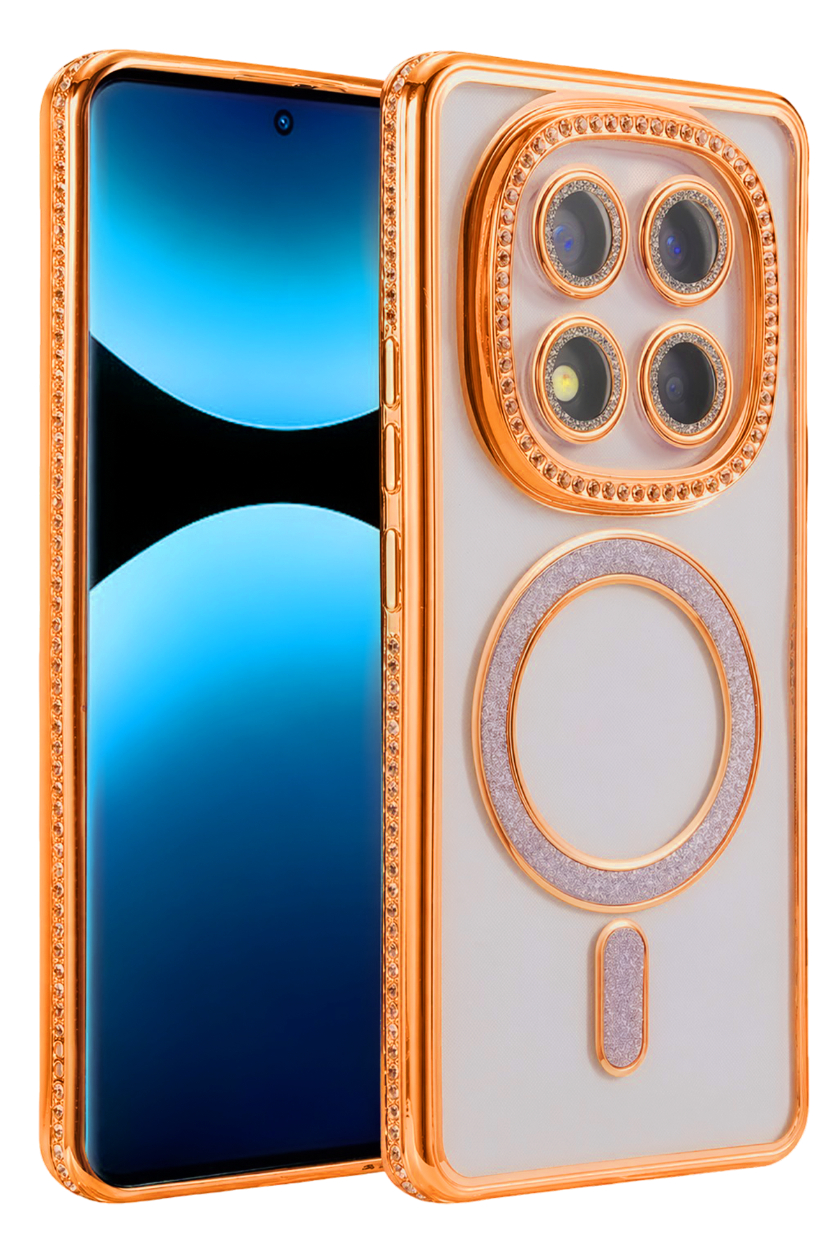 Newface Xiaomi Redmi Note 15 Pro Plus 5G Joke Simli Magneticsafe Kılıf - Turuncu