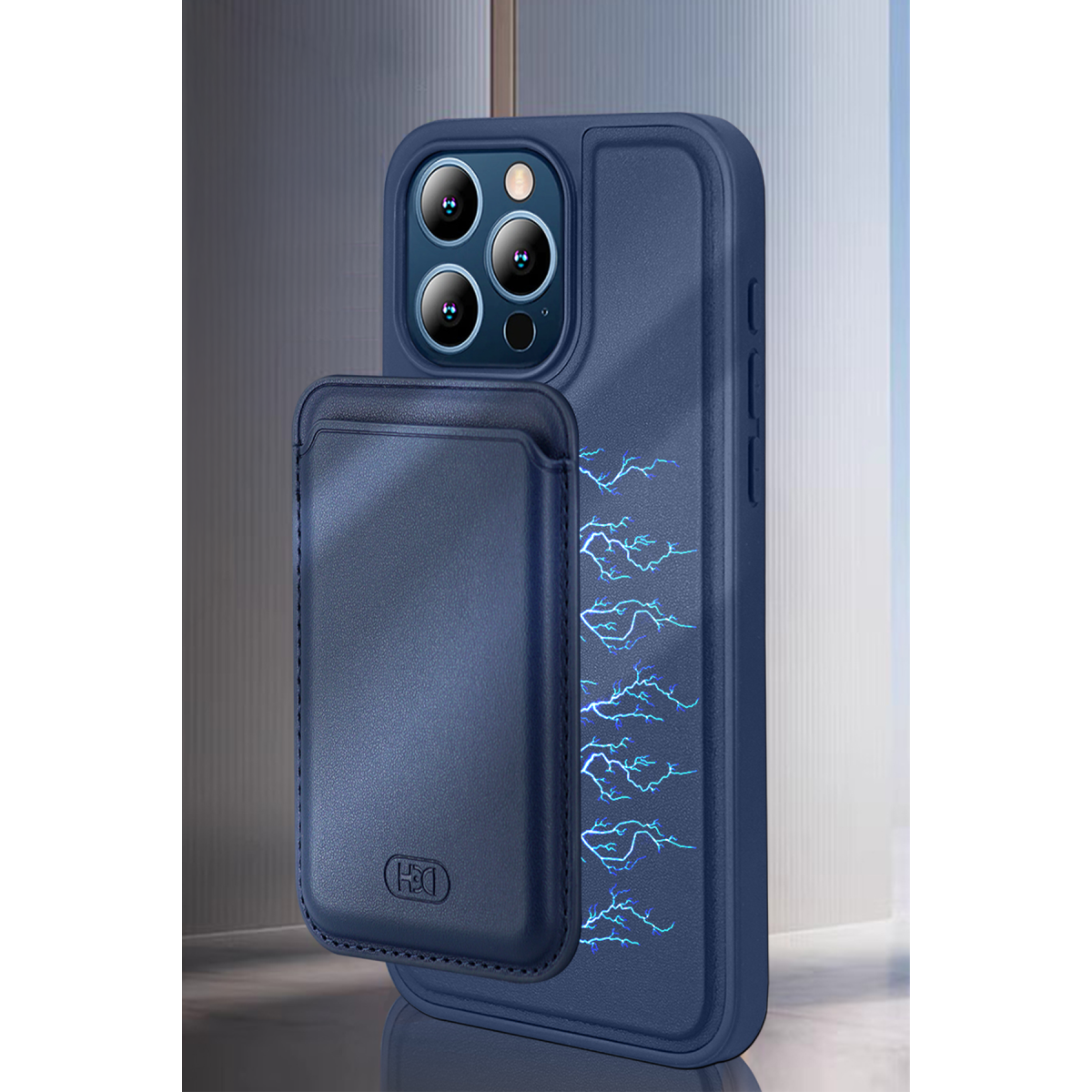 HDD Apple iPhone 14 HBC-009 Kartvizitli Maynetik Kapak - Titan Gri