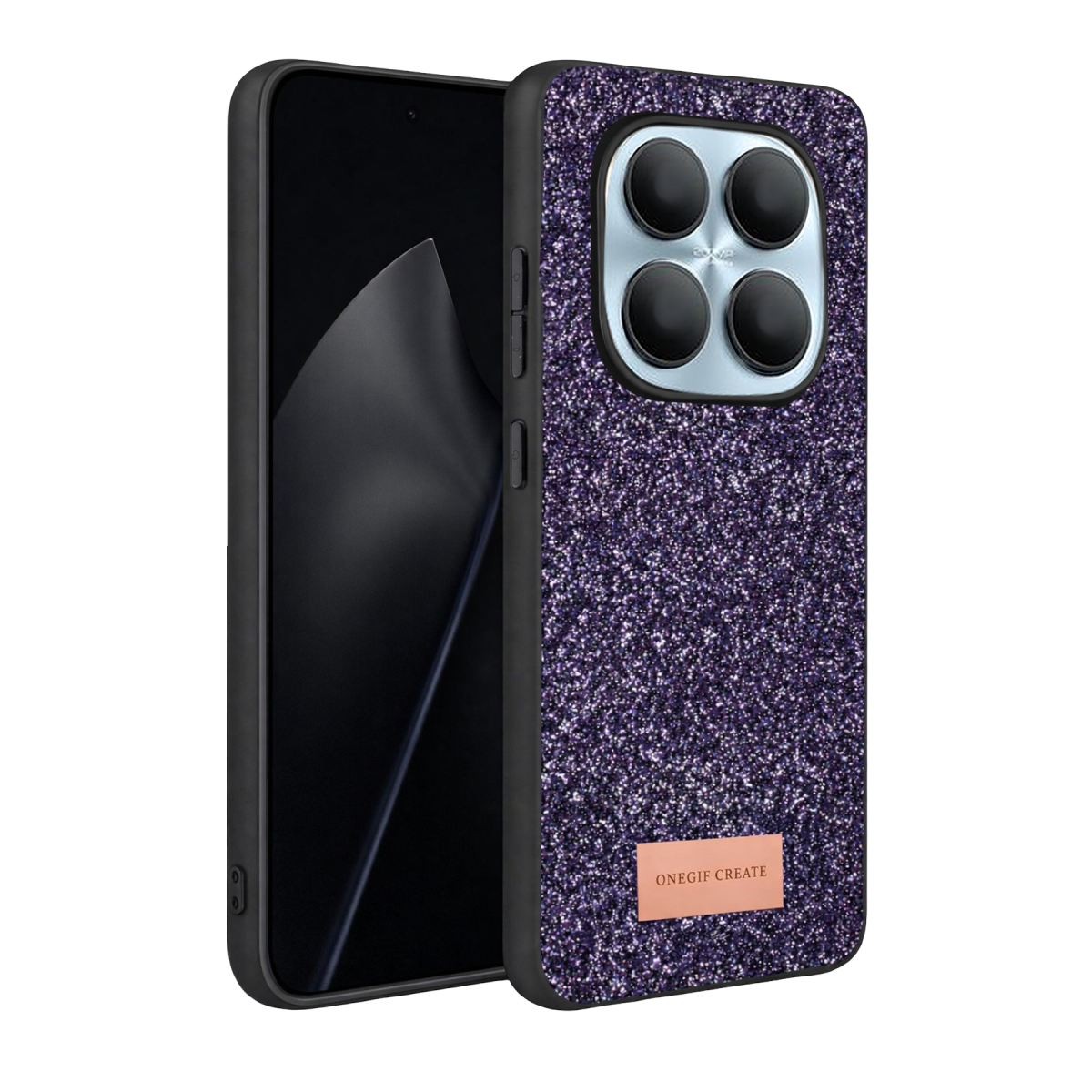 Onegif Xiaomi Redmi Note 15 4G Bright Simli Kapak - Derin Mor