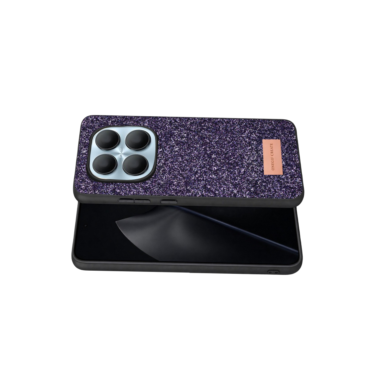 Onegif Xiaomi Redmi Note 15 4G Bright Simli Kapak - Derin Mor