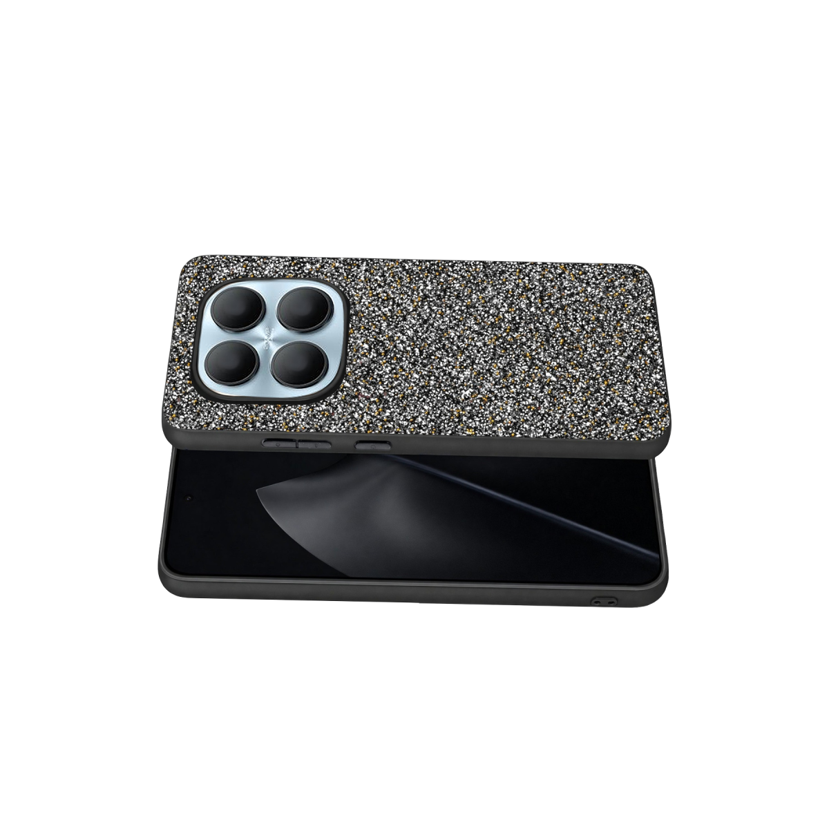 Onegif Xiaomi Redmi Note 15 4G Bright Simli Kapak - Gold