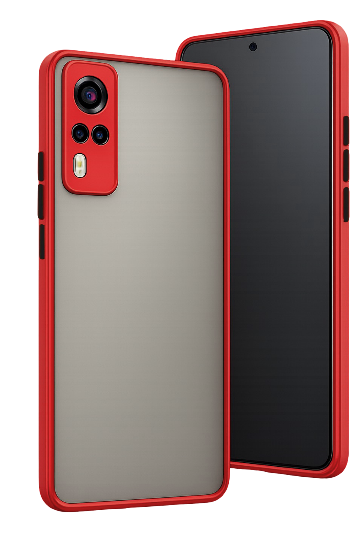 Newface Vivo Y53S Kılıf Montreal Silikon Kapak - Kırmızı