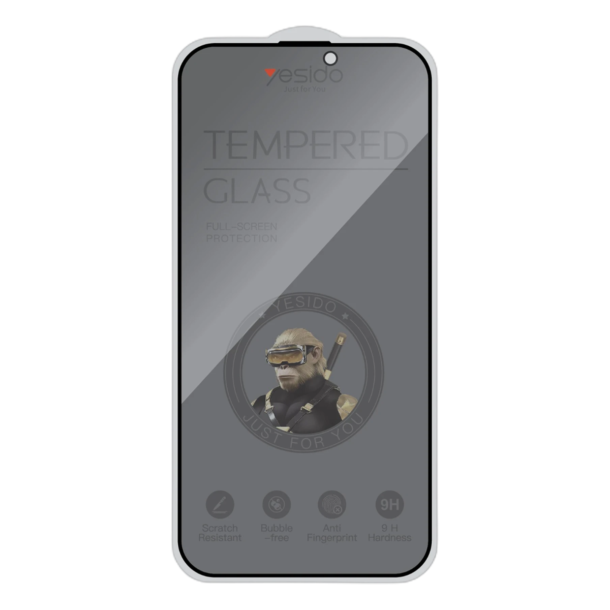 Yesido Apple iPhone 15 TG27 Hayalet Cam Ekran Koruyucu - Siyah