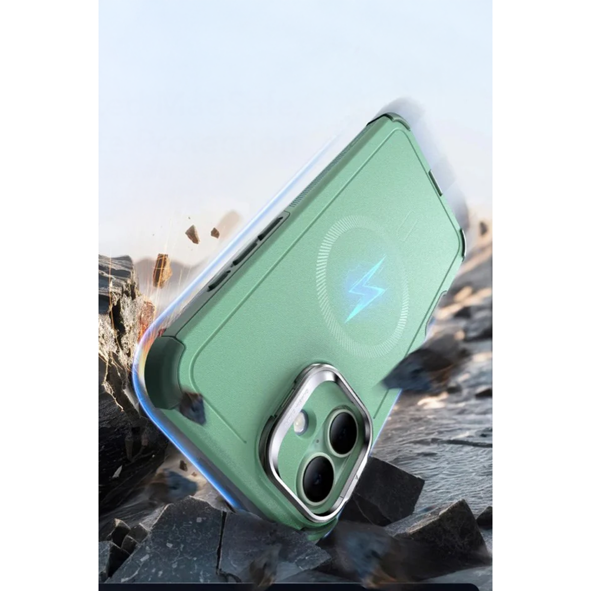 ESR Apple iPhone 16 Cyber Tough Magsafe Stantlı Kapak - Yeşil 2