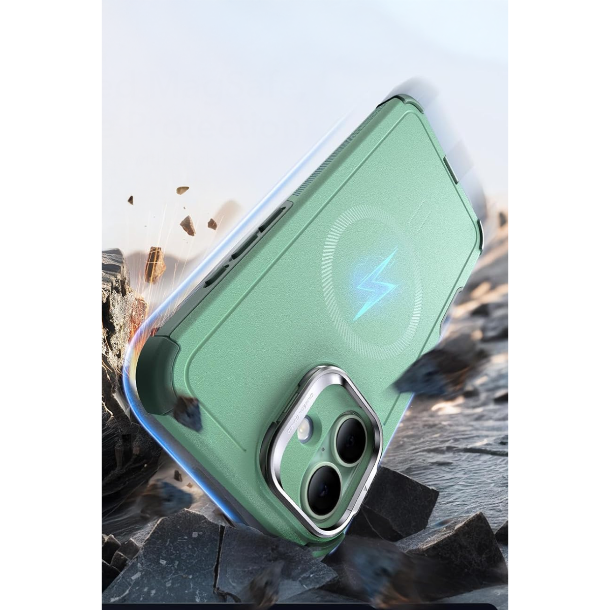ESR Apple iPhone 16 Cyber Tough Magsafe Stantlı Kapak - Yeşil