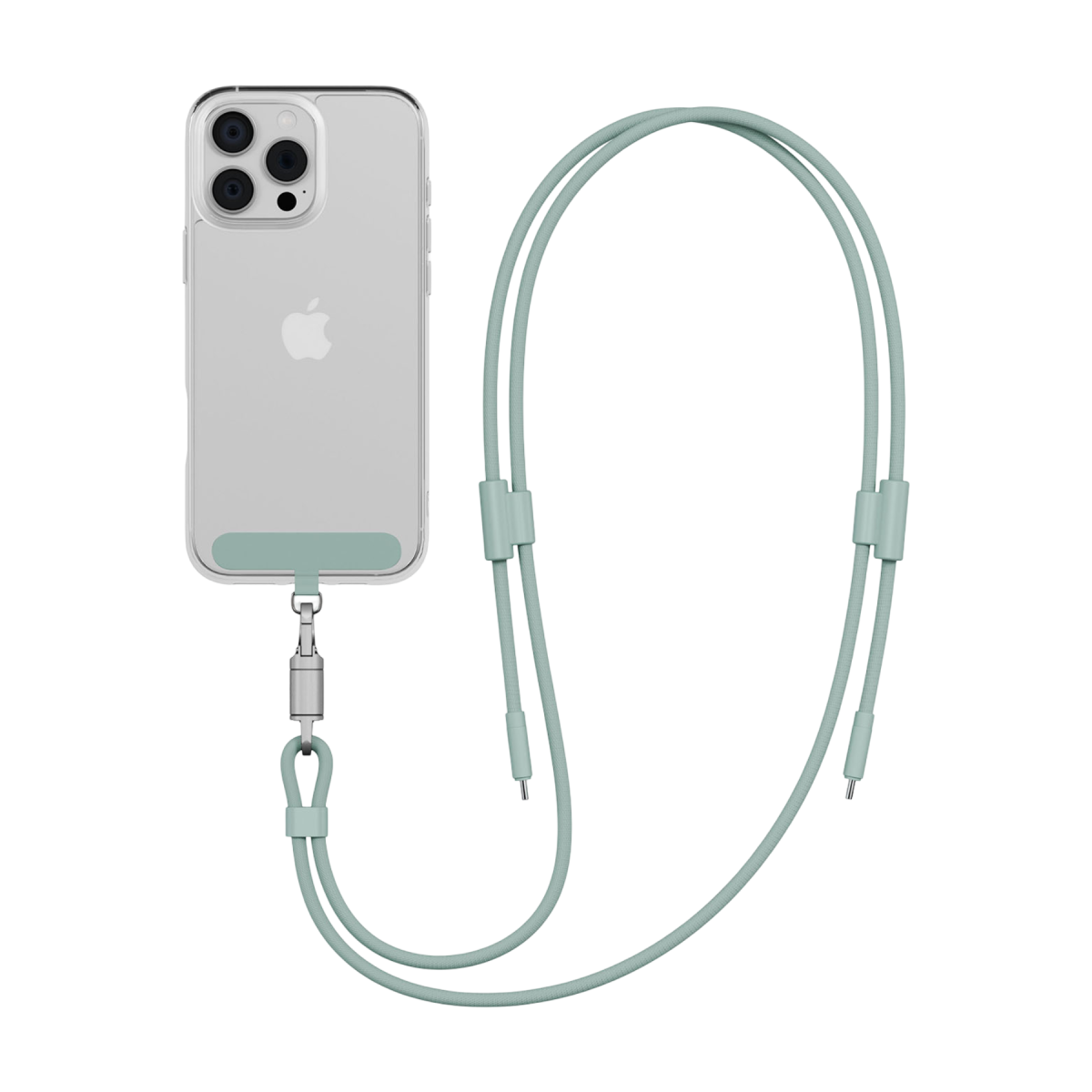 Energea Lasso 240W 1.5M Lanyard Tasarımlı USB-C to USB-C Şarj Kablosu - Yeşil