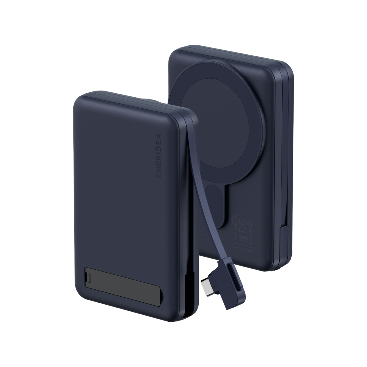 Energea MagPac Pro Plus Qi2 10.000mAh 1 Adet 20W Type-C 1 Adet 20W Type-C Kablo ve 15W Kablosuz Şarj Çıkışlı PD Hızlı Şarj Magsafe Powerbank - Mavi