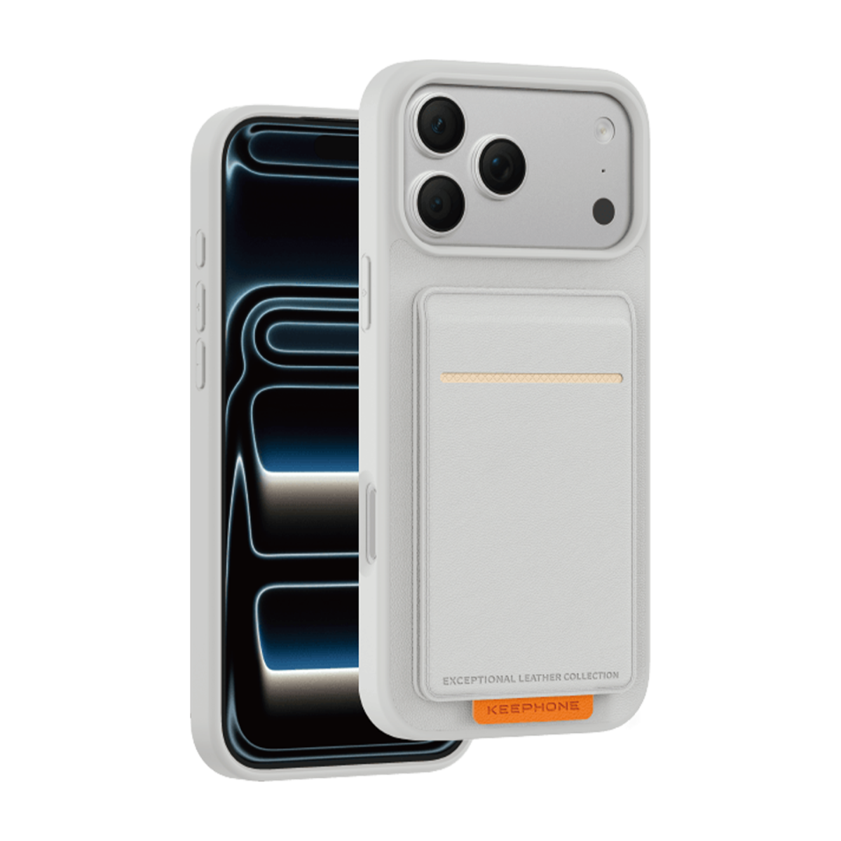Keephone Apple iPhone 17 Pro Max Suedea Kartvizitli Standlı Kapak - Gri