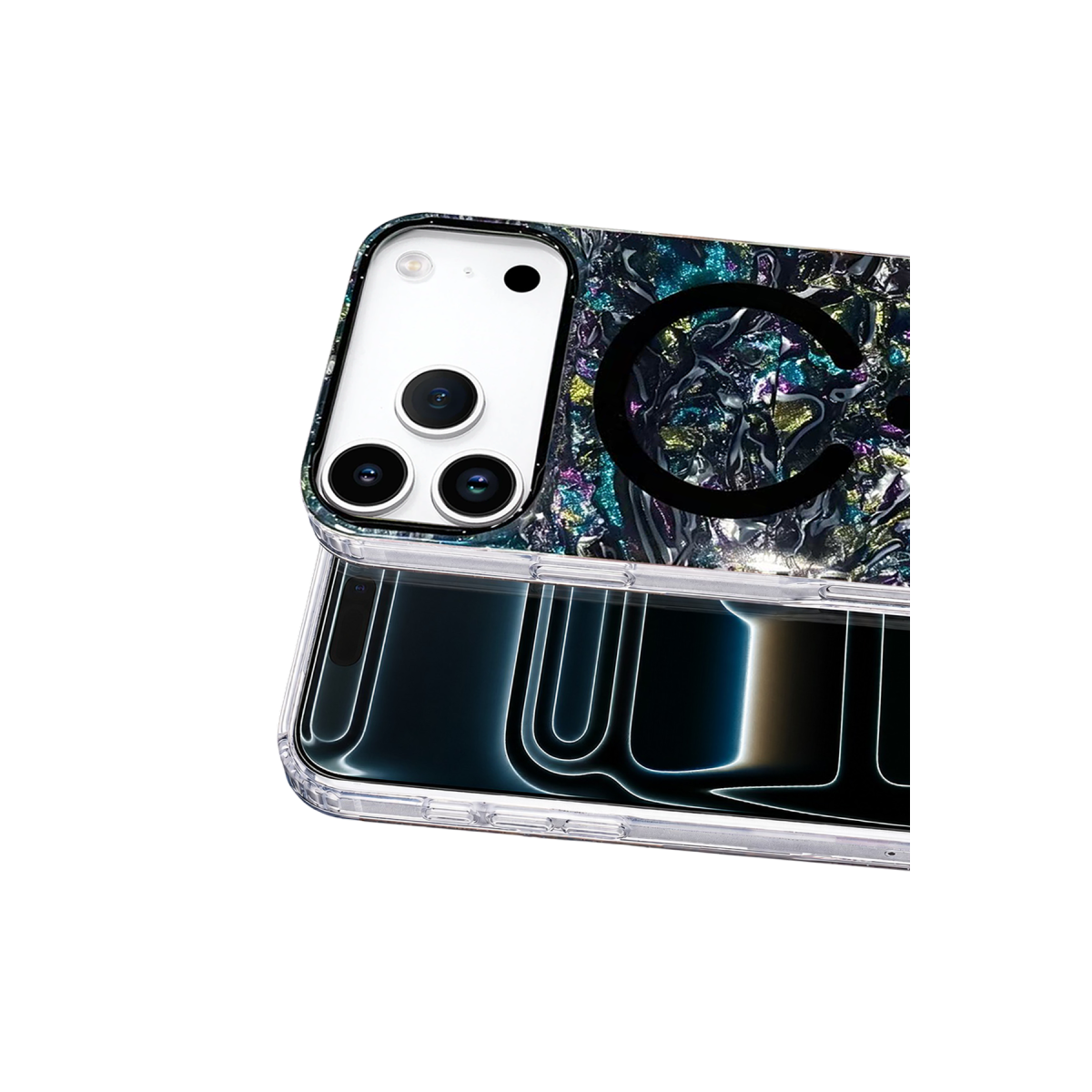 Onegif Apple iPhone 17 Pro Max Mila Dalgalı Magsafe Kapak - Lacivert