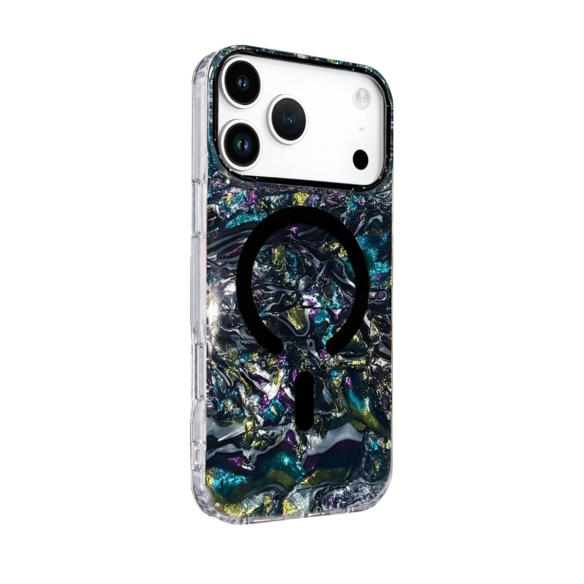 Onegif Apple iPhone 17 Pro Max Mila Dalgalı Magsafe Kapak - Lacivert
