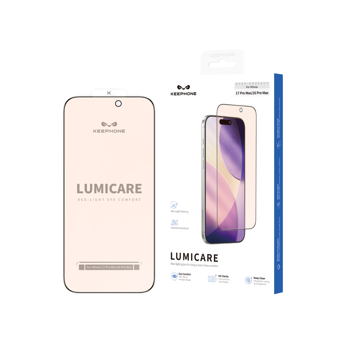 Keephone Apple iPhone 17 Pro Max Lumicare Cam Ekran Koruyucu - Siyah