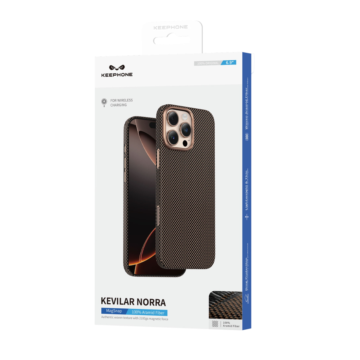 Keephone Apple iPhone 16 Pro Max Kevlar Norra Magsafe Kılıf - Bronz