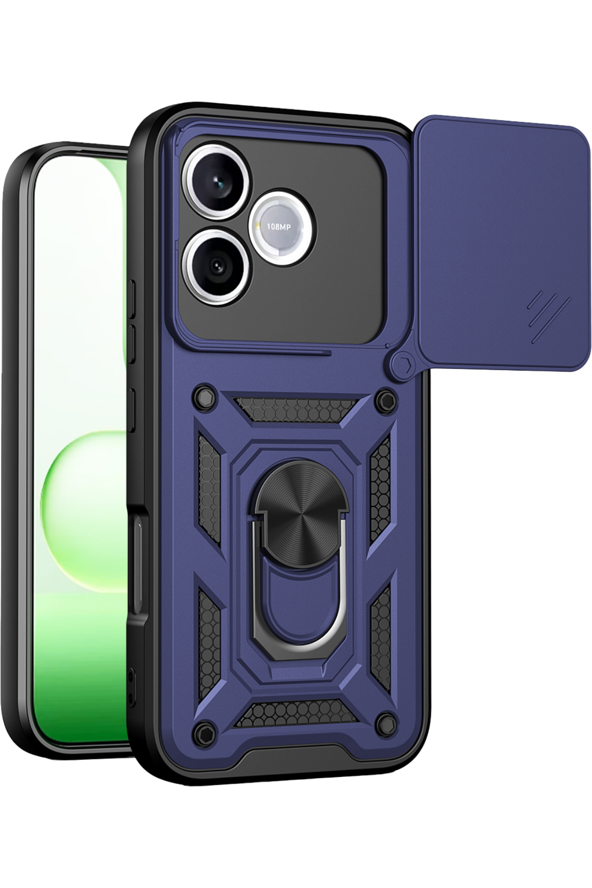 Newface Huawei Honor 600 Lite Pars Lens Yüzüklü Silikon - Lacivert