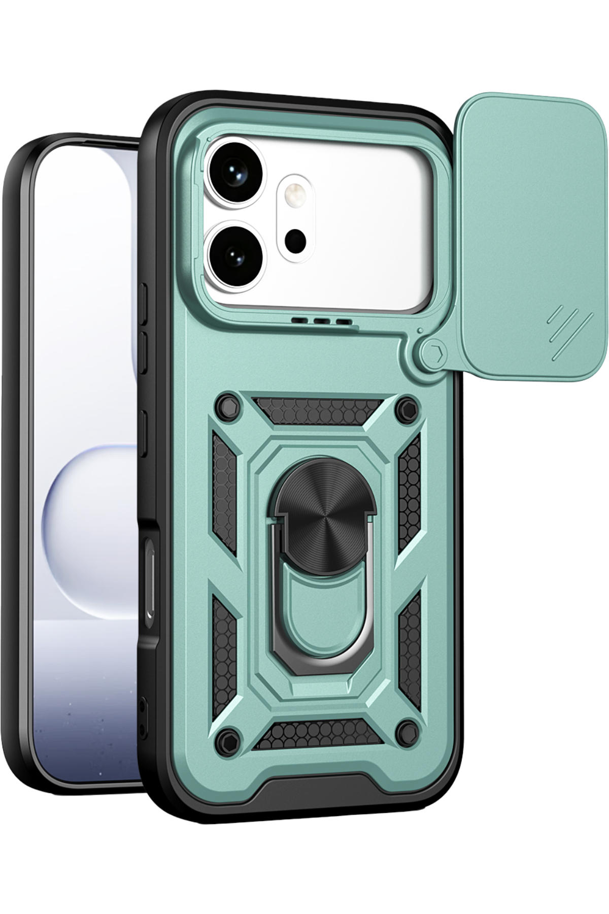 Newface Huawei Honor 600 Pars Lens Yüzüklü Silikon - Yeşil