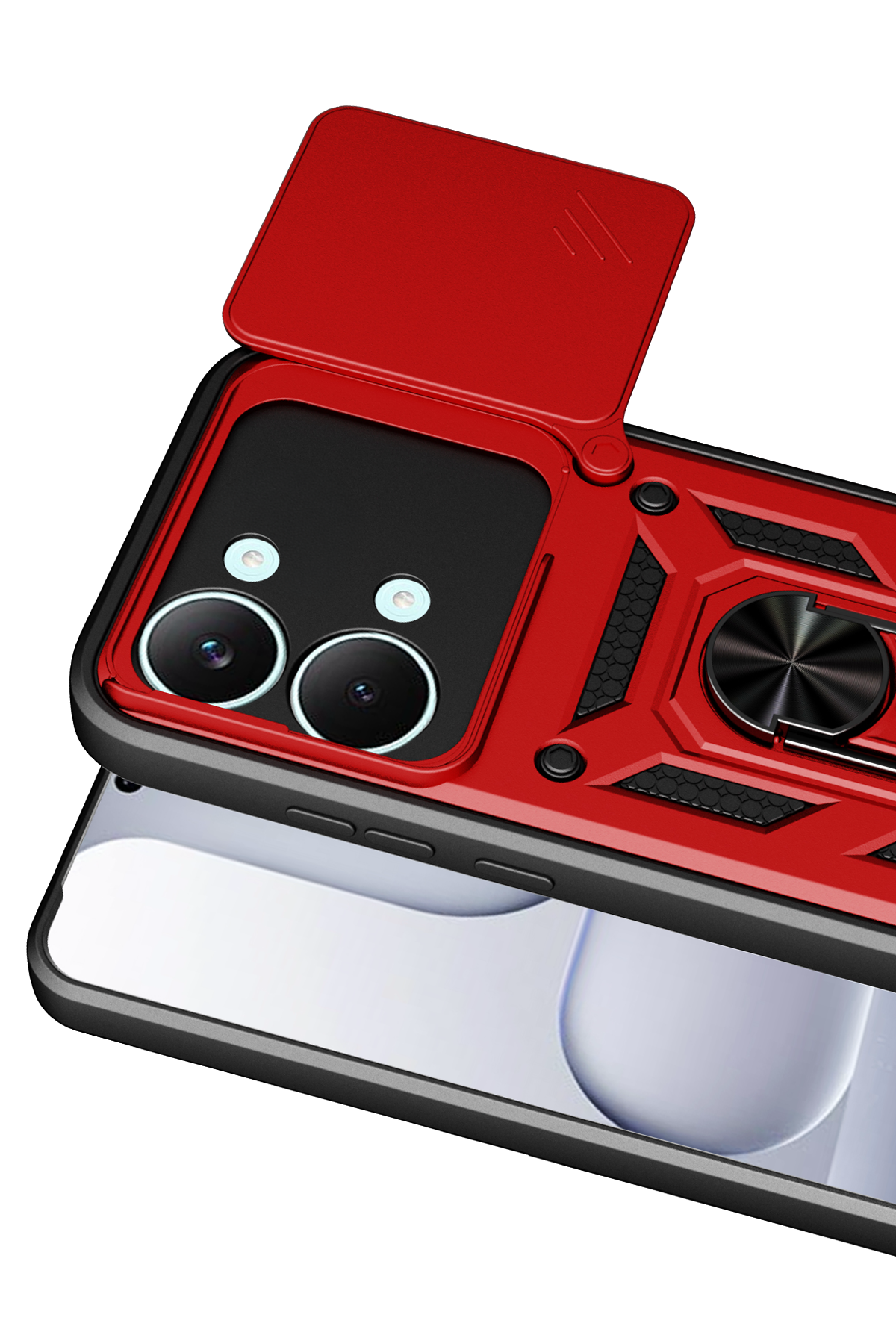 Newface Xiaomi Poco X8 Pro Max Pars Lens Yüzüklü Silikon - Kırmızı — görsel 2