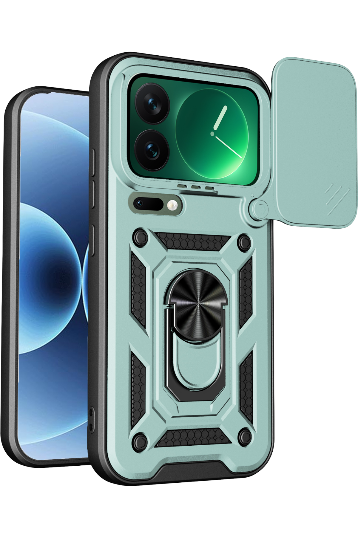 Newface Xiaomi Mi 17 Pro Pars Lens Yüzüklü Silikon - Yeşil