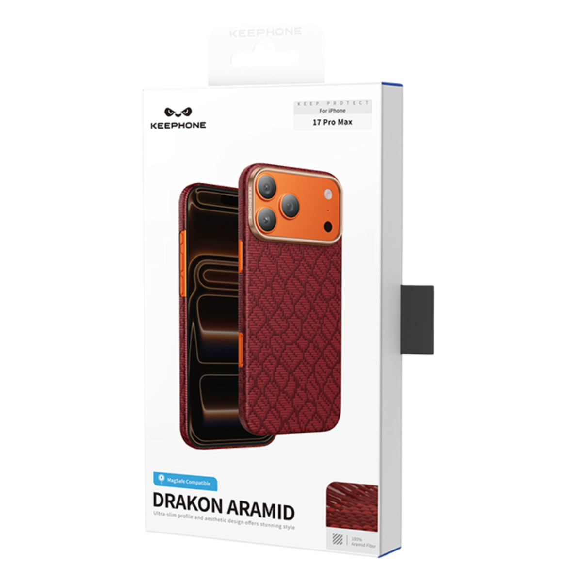 Keephone Apple iPhone 17 Pro Max Drakon Aramid Magsafe Kapak - Siyah