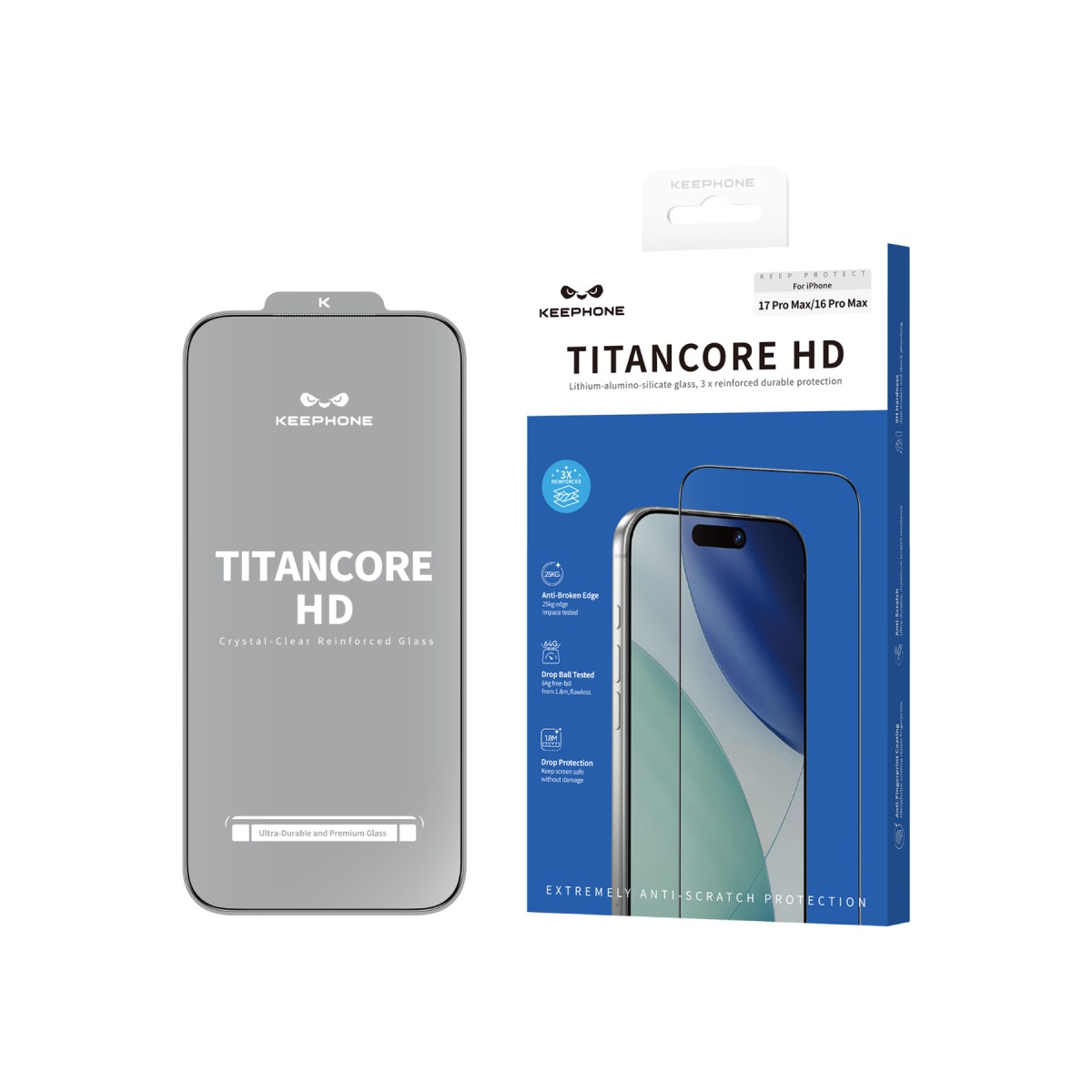 Keephone Apple iPhone 17 Pro Max Titancore HD Cam Ekran Koruyucu - Şeffaf