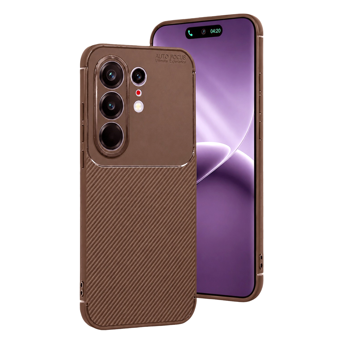 Newface Tecno Camon 50 Pro 5G Auto Focus Karbon Kapak - Kahverengi