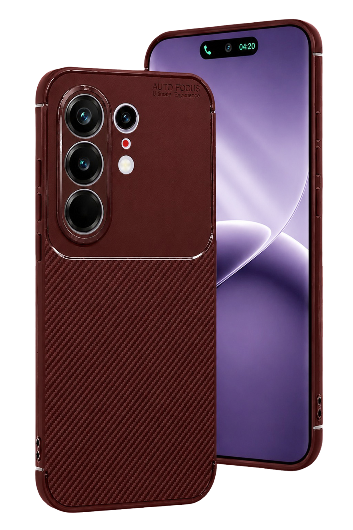 Newface Tecno Camon 50 Pro 5G Auto Focus Karbon Kapak - Bordo