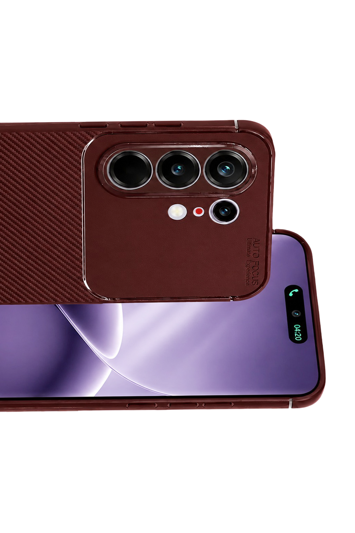 Newface Tecno Camon 50 Pro 5G Auto Focus Karbon Kapak - Bordo — görsel 2