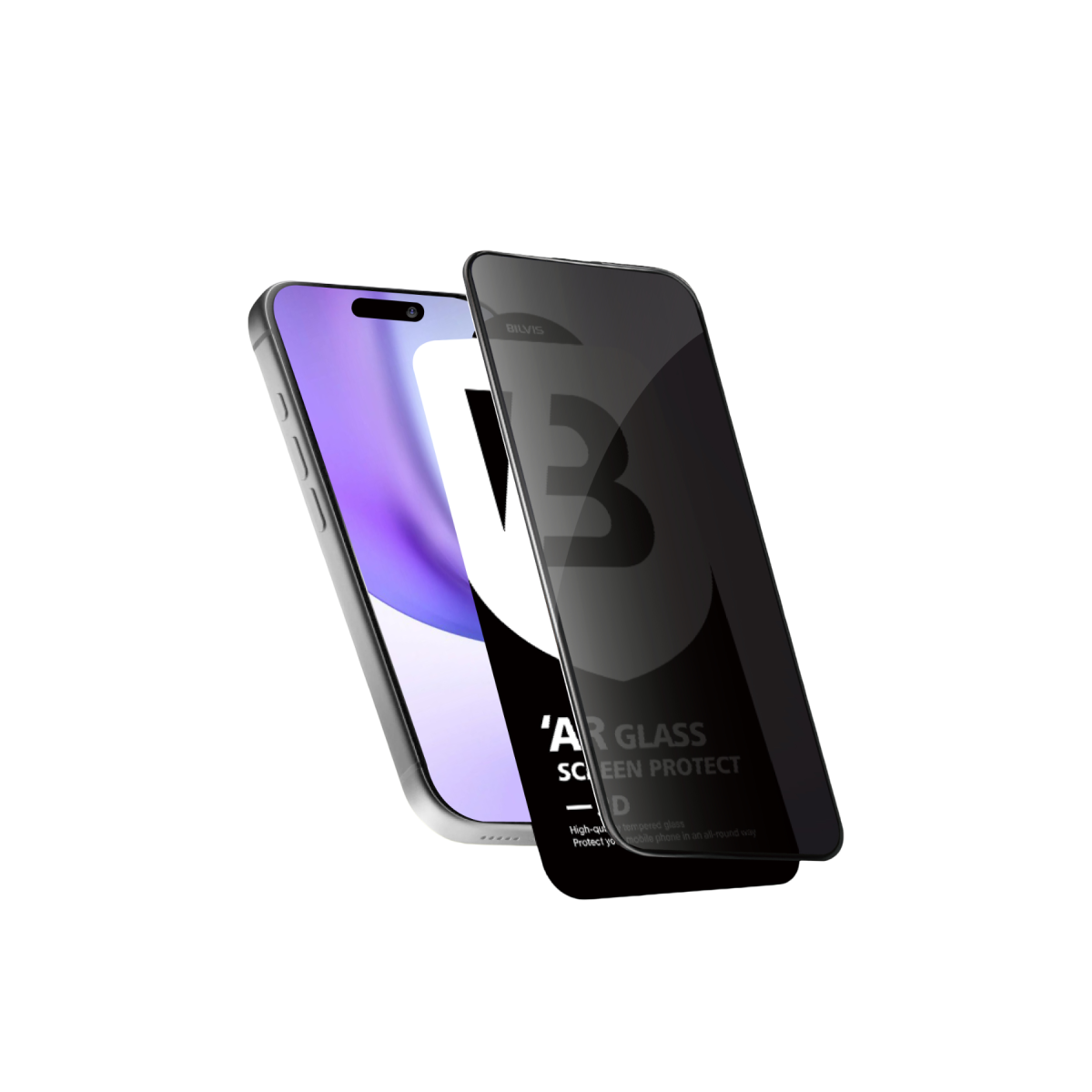 Newface Apple iPhone 15 Bilvis 5D Privacy Diamond Hayalet Cam Ekran Koruyucu — görsel 8