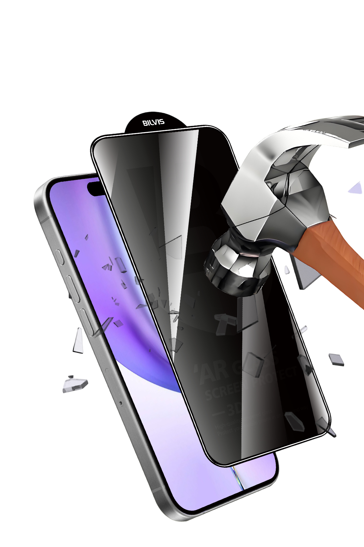 Newface Apple iPhone 16 5D Privacy Diamond Hayalet Cam Ekran Koruyucu — görsel 3