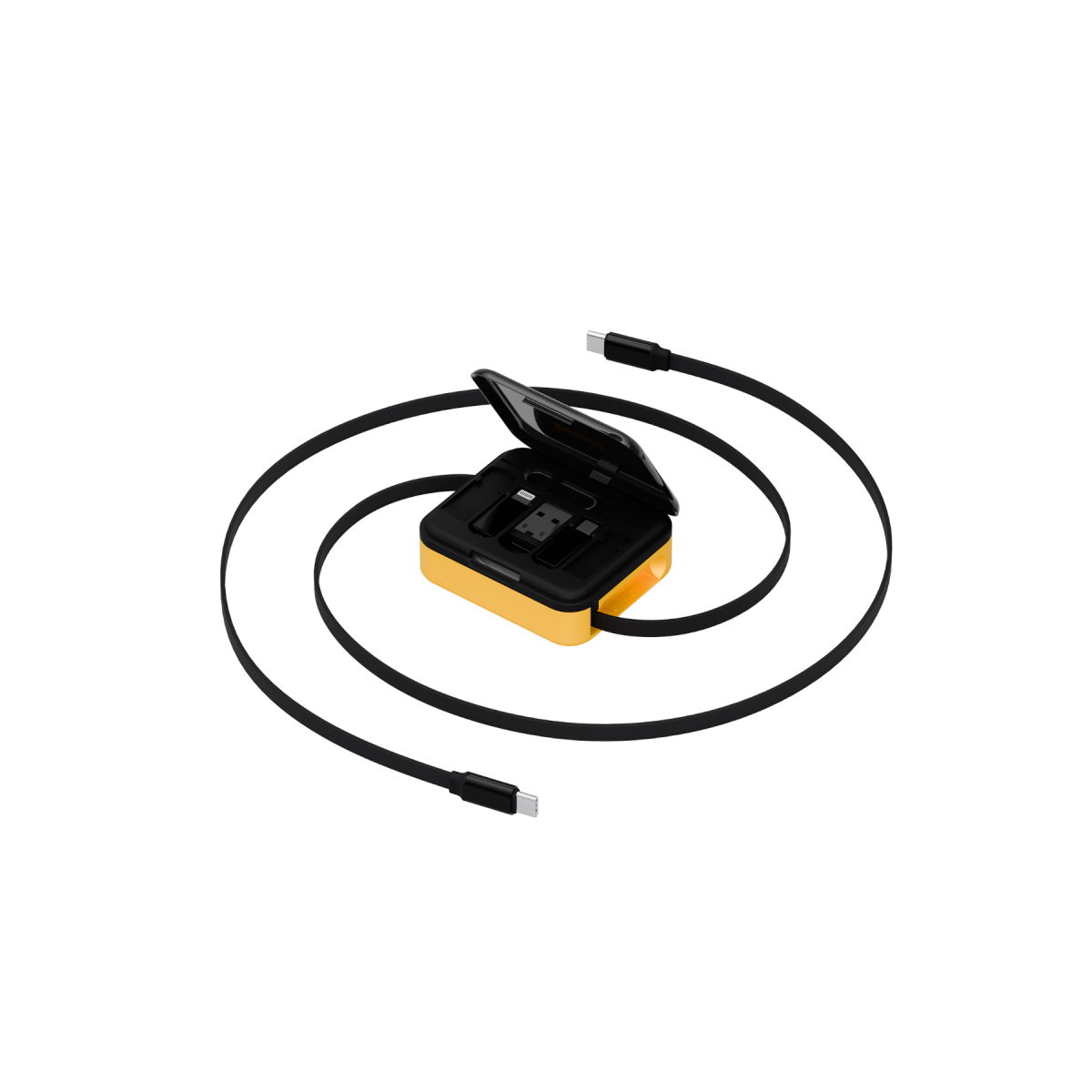 Energea X Bazic GoCharge Loop 5in1 Çoklu Dönüştürücülü Şarj Kablosu Seti - Sarı
