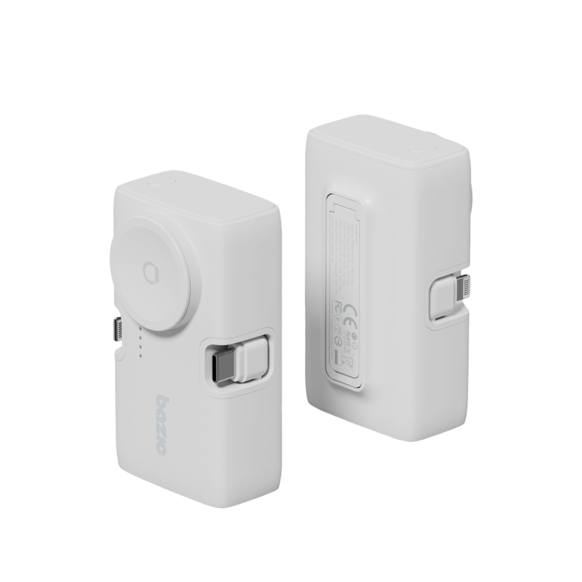 Energea x Bazic GoPower Koda 5000mAh 3in1 Lightning ve Apple Watch Destekli Katlanabilir Powerbank - Beyaz
